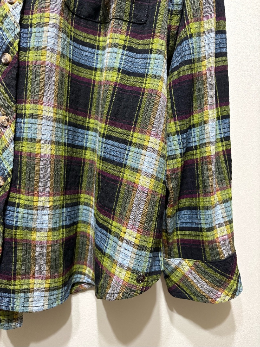 Northern Reflections Plaid Flannel Button Down Shirt Women’s Large Petite LP - Picture 4 of 8